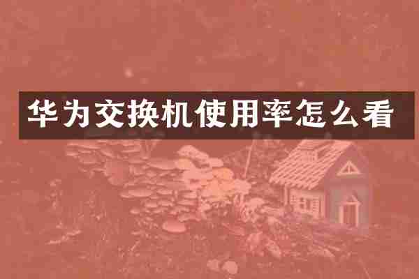 华为交换机使用率怎么看