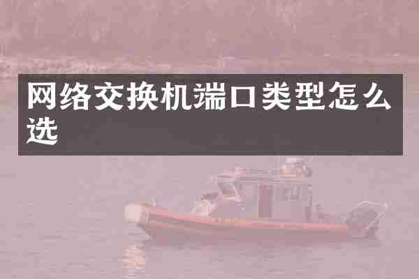 网络交换机端口类型怎么选