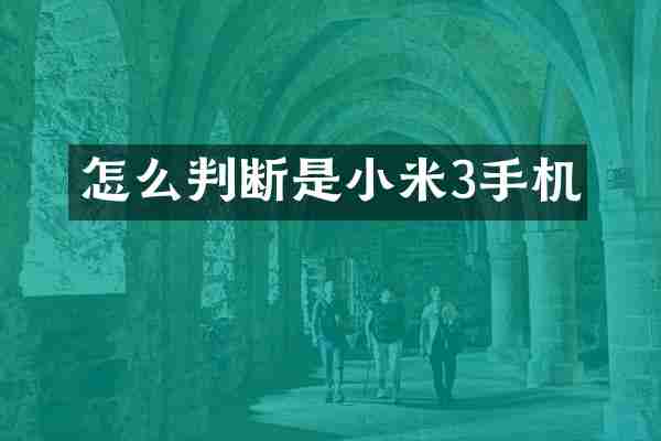 怎么判断是小米3手机