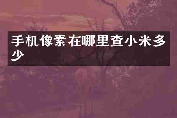 手机像素在哪里查小米多少