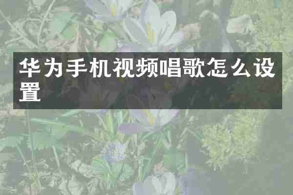华为手机视频唱歌怎么设置