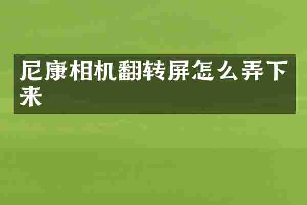 尼康相机翻转屏怎么弄下来