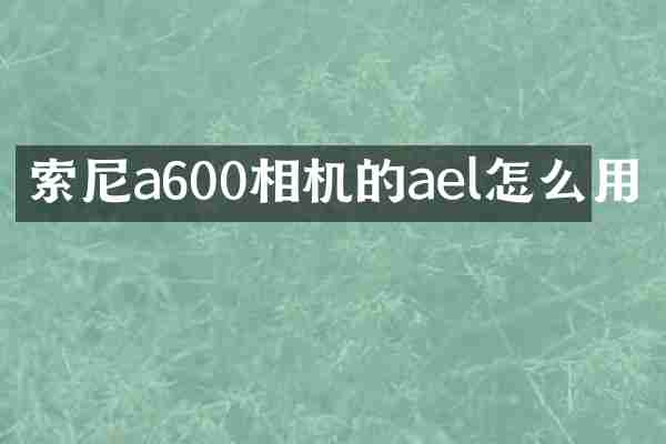 索尼a600相机的ael怎么用