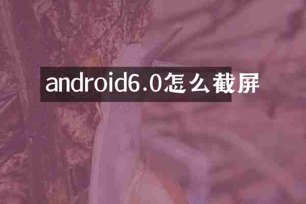 android6.0怎么截屏