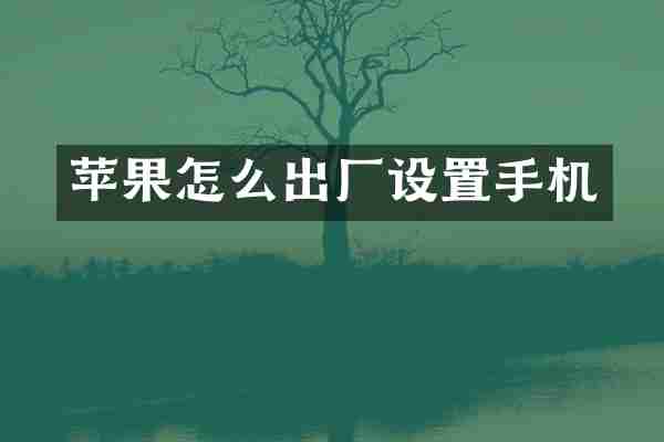 苹果怎么出厂设置手机