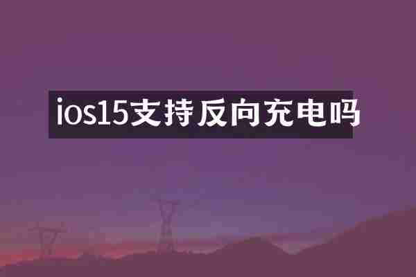 ios15支持反向充电吗