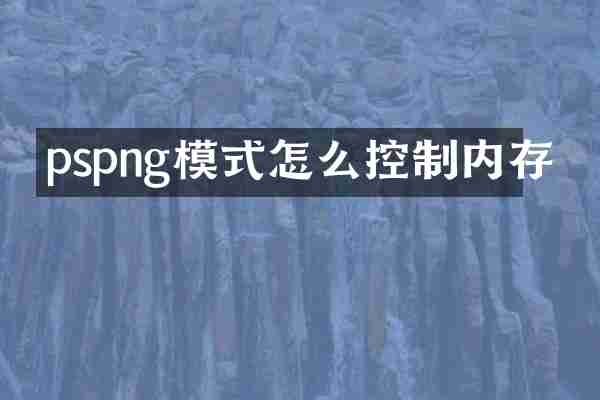 pspng模式怎么控制内存