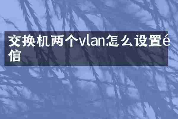 交换机两个vlan怎么设置通信