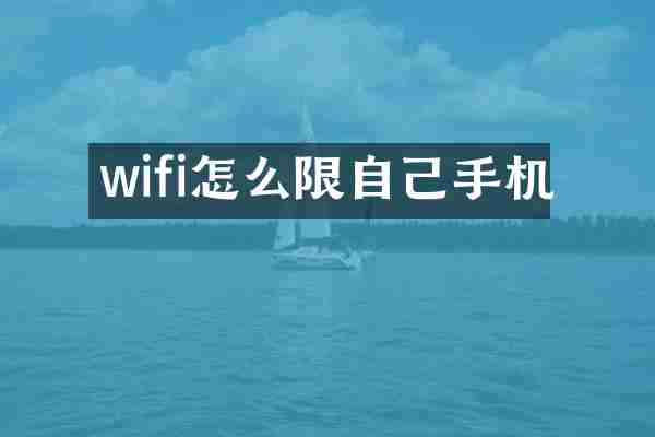 wifi怎么限自己手机