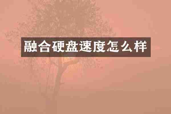 融合硬盘速度怎么样