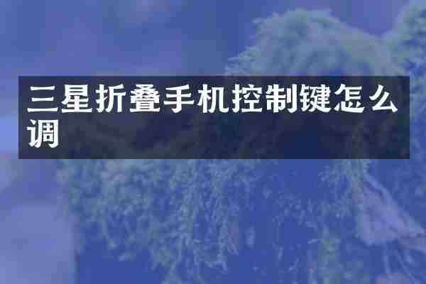 三星折叠手机控制键怎么调