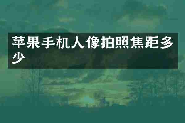 苹果手机人像拍照焦距多少