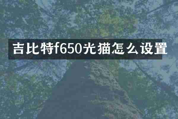 吉比特f650光猫怎么设置