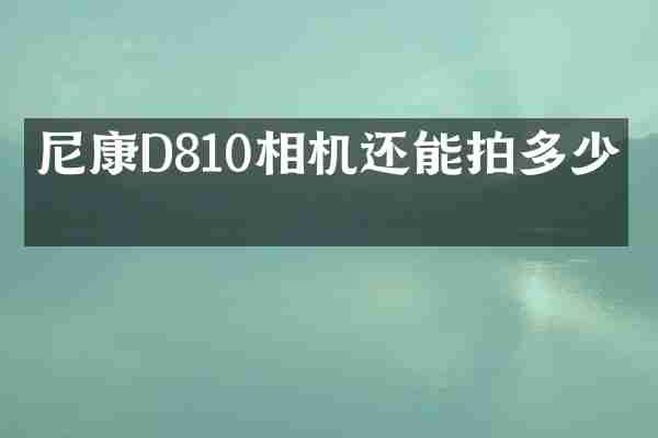 尼康D810相机还能拍多少张