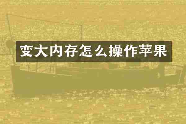 变大内存怎么操作苹果