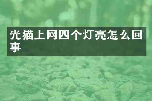 光猫上网四个灯亮怎么回事