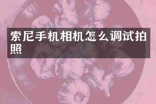 索尼手机相机怎么调试拍照