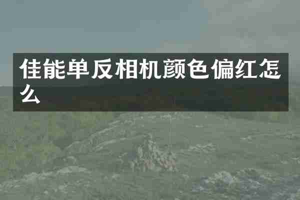 佳能单反相机颜色偏红怎么