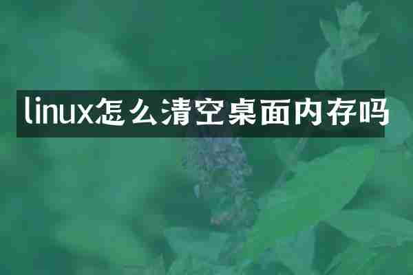 linux怎么清空桌面内存吗