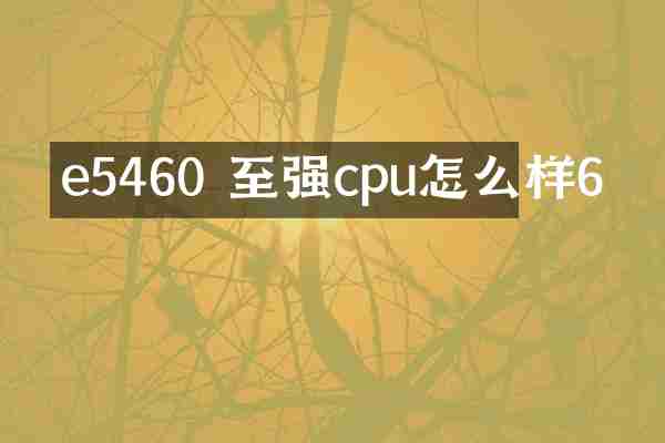 e5460 至强cpu怎么样6