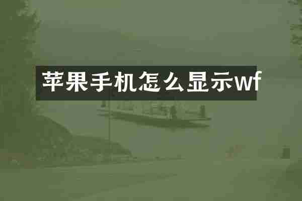 苹果手机怎么显示wf