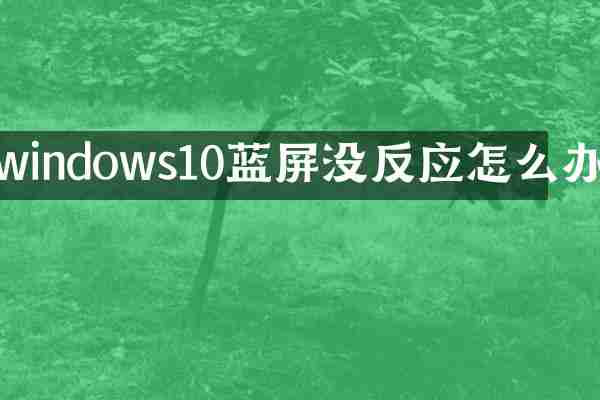windows10蓝屏没反应怎么办