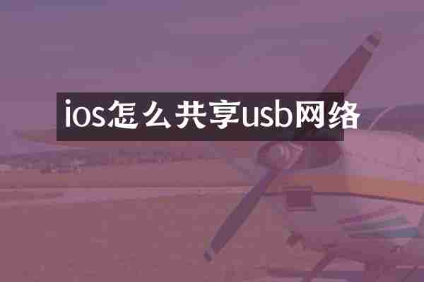ios怎么共享usb网络