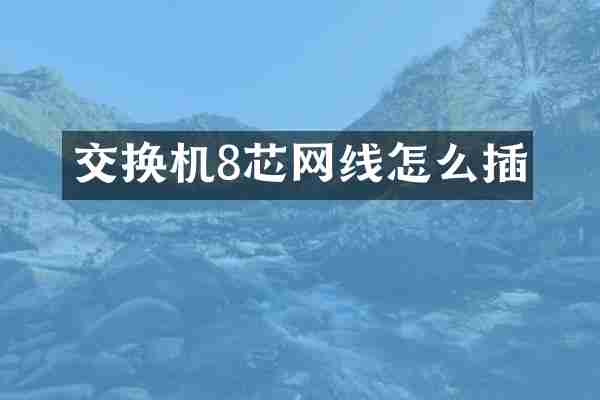 交换机8芯网线怎么插