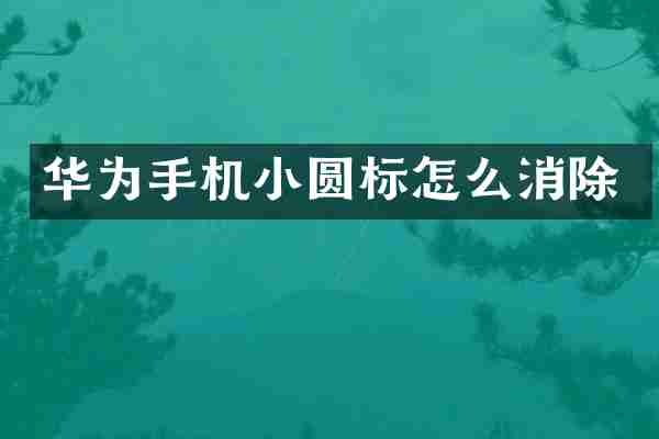 华为手机小圆标怎么消除