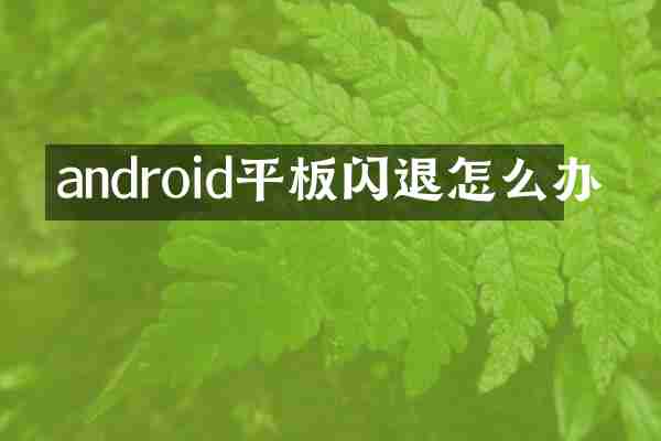 android平板闪退怎么办