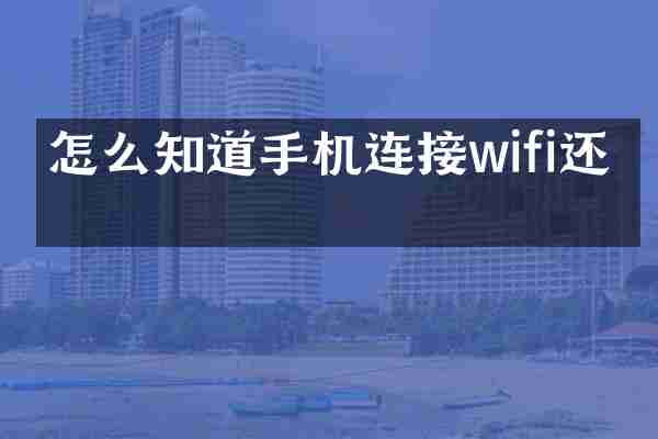 怎么知道手机连接wifi还是