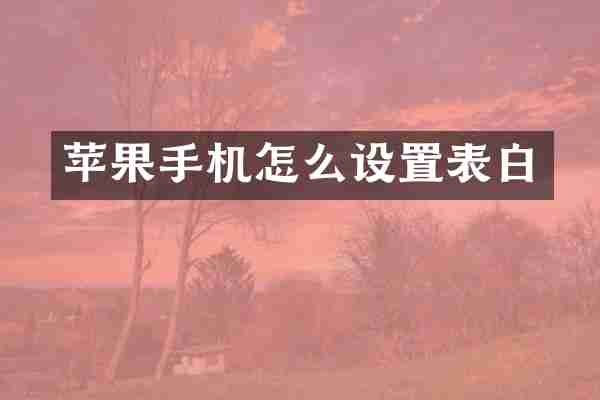 苹果手机怎么设置表白