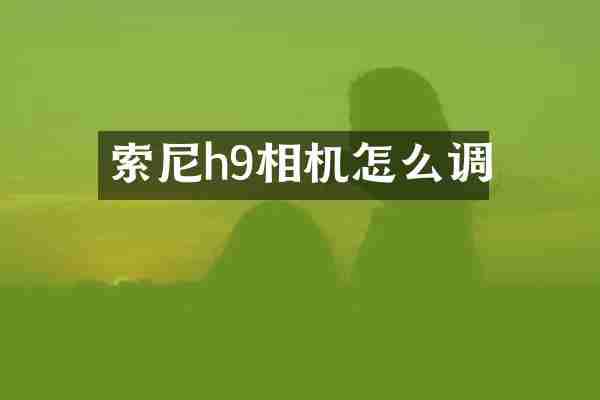 索尼h9相机怎么调