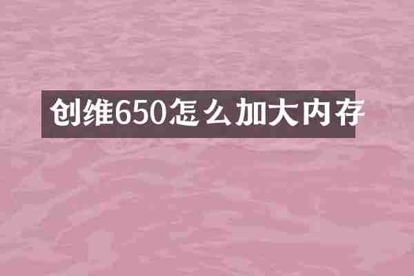 创维650怎么加大内存