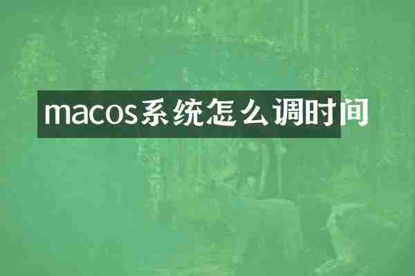 macos系统怎么调时间