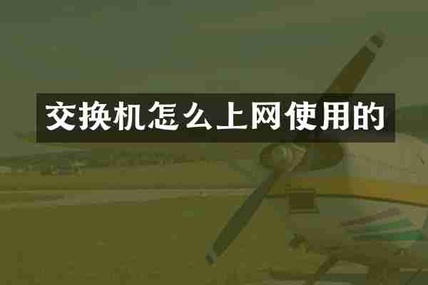 交换机怎么上网使用的