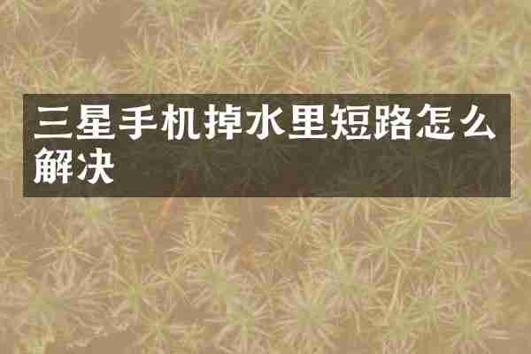 三星手机掉水里短路怎么解决