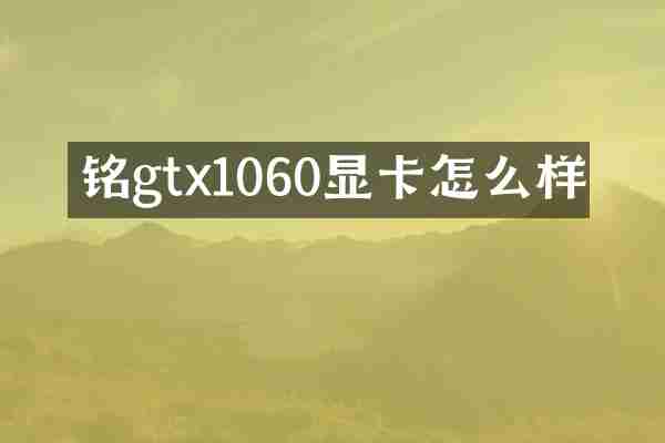铭瑄gtx1060显卡怎么样