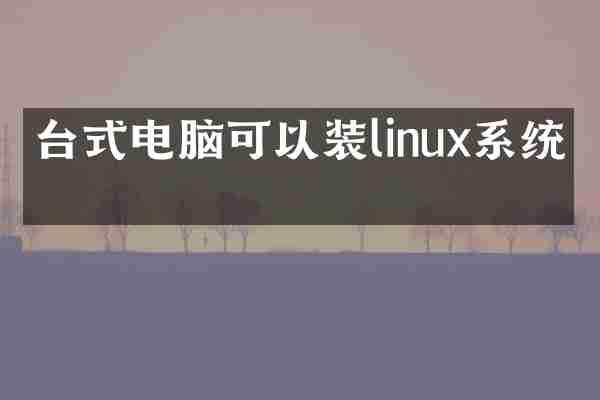 台式电脑可以装linux系统吗