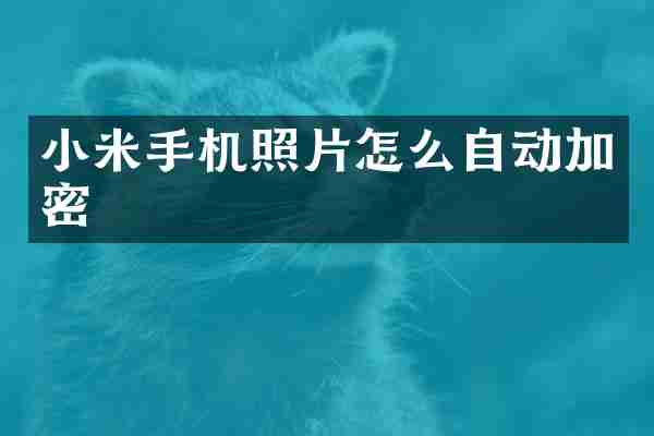 小米手机照片怎么自动加密