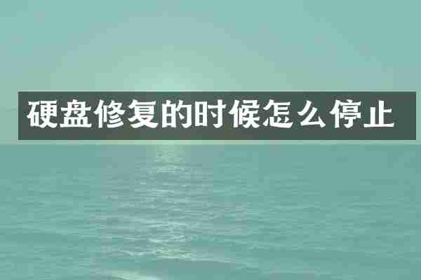 硬盘修复的时候怎么停止