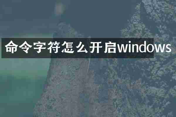 命令字符怎么开启windows