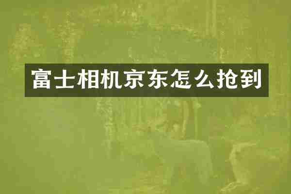 富士相机京东怎么抢到