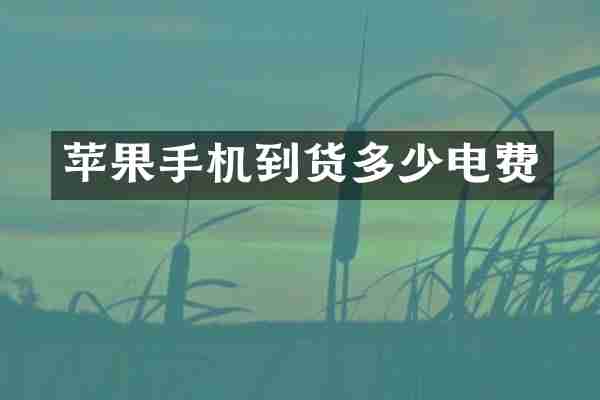 苹果手机到货多少电费