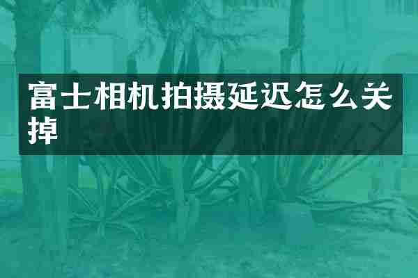 富士相机拍摄延迟怎么关掉