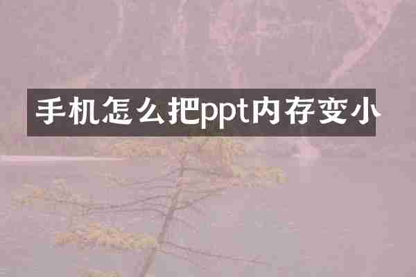 手机怎么把ppt内存变小