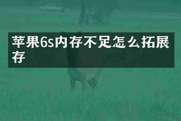 苹果6s内存不足怎么拓展内存