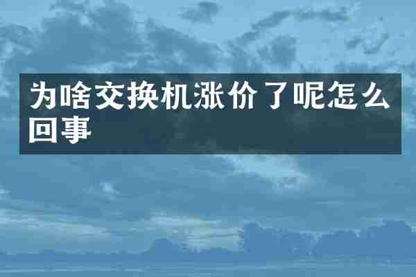 为啥交换机涨价了呢怎么回事
