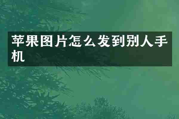 苹果图片怎么发到别人手机