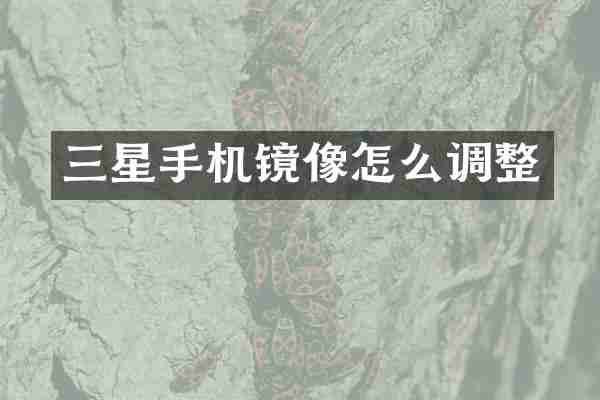 三星手机镜像怎么调整